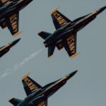 U.S. Navy aerobatics during daytime